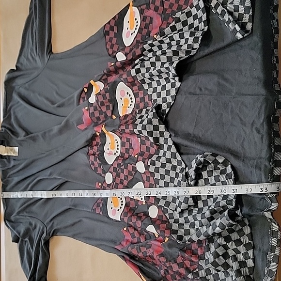 A Walk in the Park Size M Gray Snowmen Graphic Print Open Cardigan - Picture 11 of 12